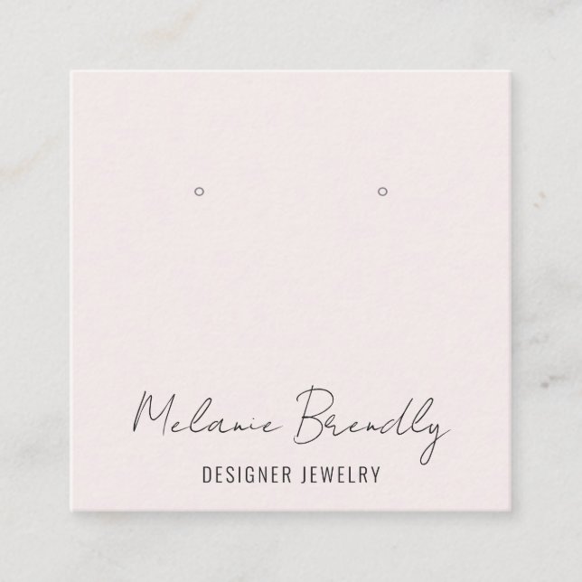 Minimal Chic Jewellery Earring Display  Square Business Card (Front)