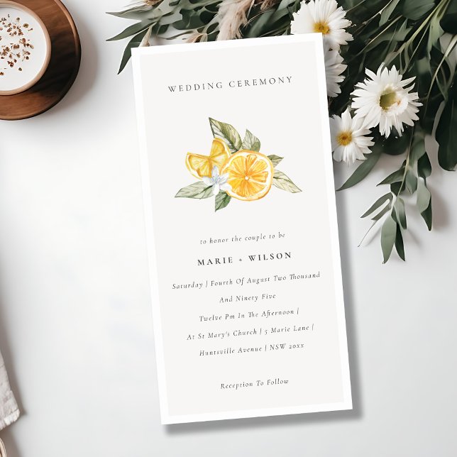 Minimal Chic Lemon Boho Botanical Wedding Invite (Creator Uploaded)