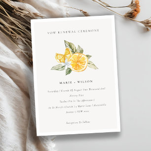 Minimal Chic Lemon Boho Fauna Vow Renewal Invite