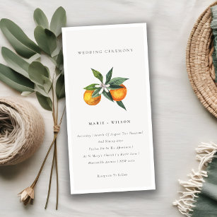 Minimal Chic Orange Boho Botanical Wedding Invite