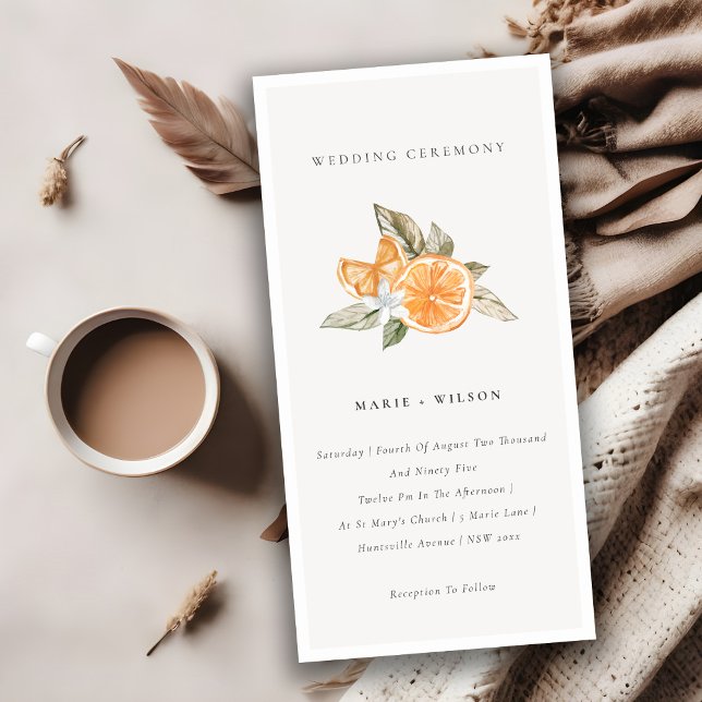 Minimal Chic Orange Boho Botanical Wedding Invite (Creator Uploaded)