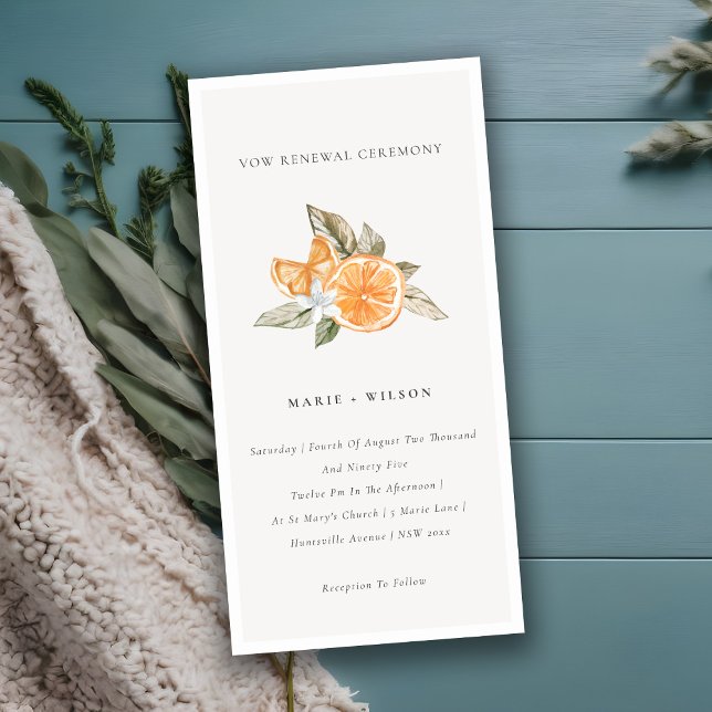Minimal Chic Orange Boho Fauna Vow Renewal Invite (Creator Uploaded)