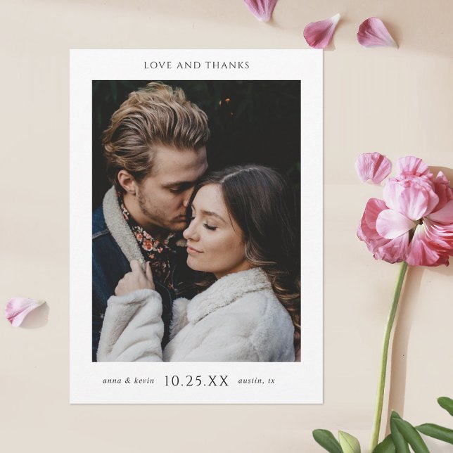 Minimal Chic  Photo Wedding Thank You Card (Creator Uploaded)