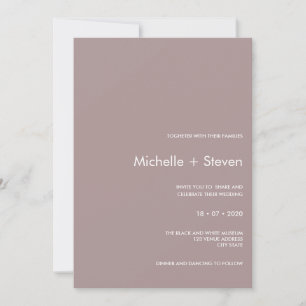 Minimal Chic Plum Typography Wedding Invitation