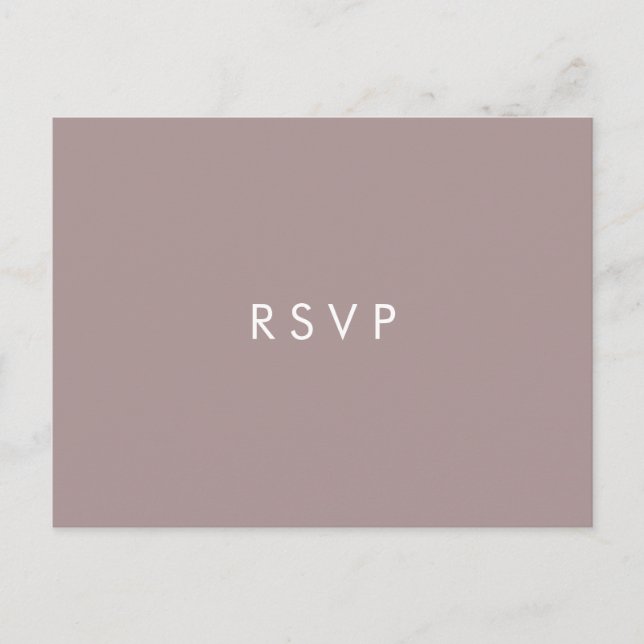 Minimal chic Plum | Wedding  RSVP MEAL CHOICE Invitation Postcard (Front)