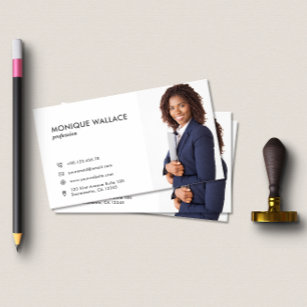 Minimal Chic Professional Vertical Photo Icon Business Card