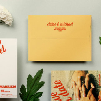 Minimal Chic Retro Wedding Invitations Envelope