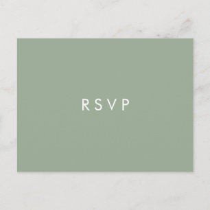 Minimal chic Sage   Wedding  RSVP MEAL CHOICE Invitation Postcard
