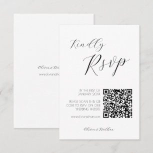 Minimal Chic Script Wedding rsvp card