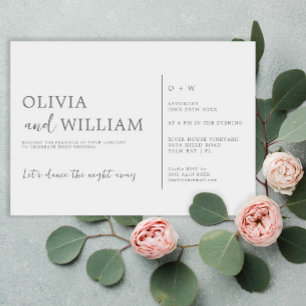 Minimal Chic Silver Grey Wedding Invitation