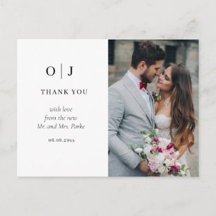 Minimal Chic   Soft  Photo Thank You Postcard