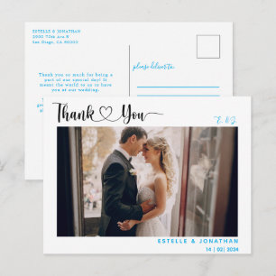 Minimal Chic   Stylish Calligraphy Thank You  Holiday Postcard