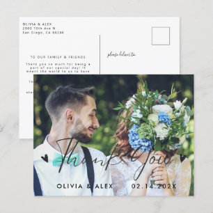 Minimal Chic Thank You Postcard