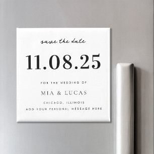 Minimal Chic Wedding Date Non-Photo Save The Date Magnet