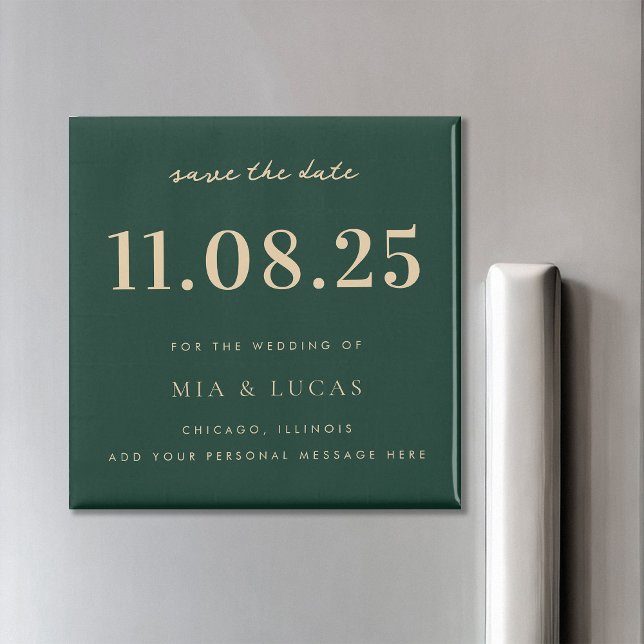 Minimal Chic Wedding Date Non-Photo Save The Date Magnet (Creator Uploaded)