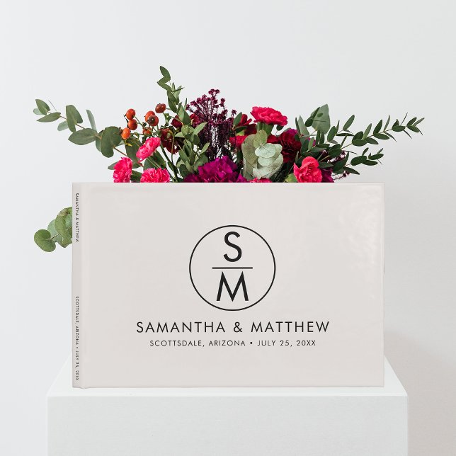 Minimal Chic Wedding Monogram Bride and Groom Guest Book (Creator Uploaded)