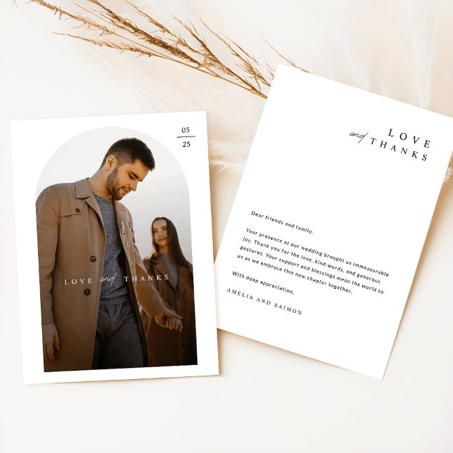 Minimal Chic Wedding Photo Thank You Card (Creator Uploaded)