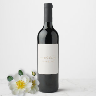Minimal & Chic With Love Gift Favour Wine Label