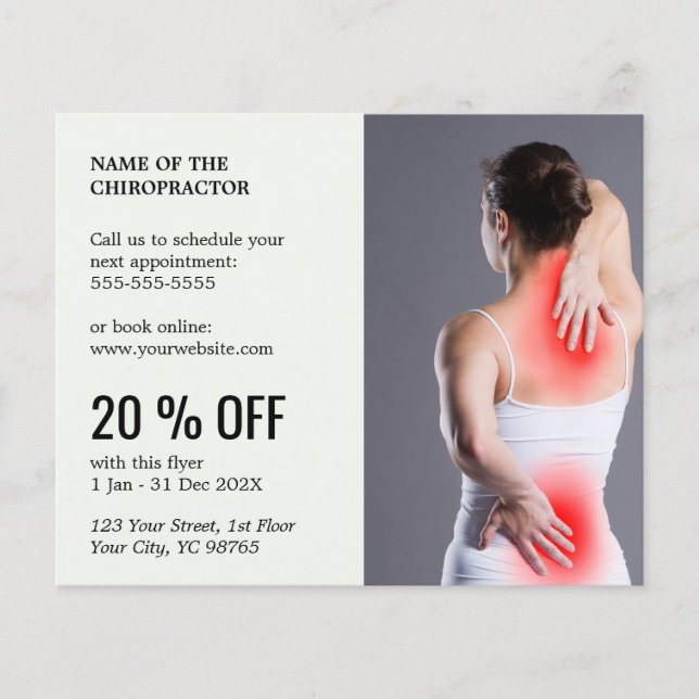 Minimal Chiropractor Flyer | Leave a review (Front)