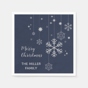Minimal Christmas design with snowflakes Napkin