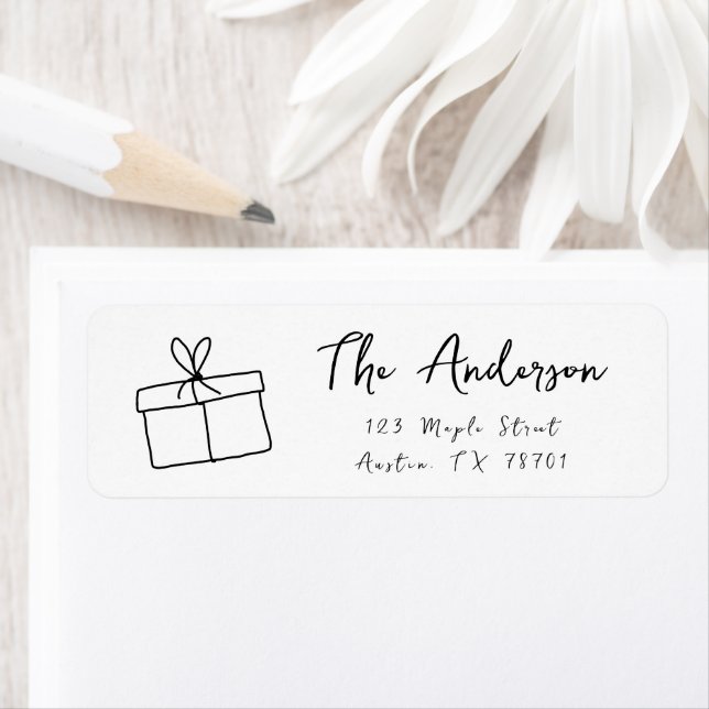 Minimal Christmas Gift Return Address Label (Insitu)