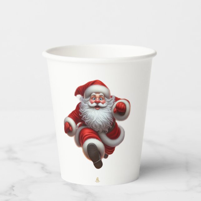 Minimal Christmas Mug | Line Art Tree | KaliraArts Paper Cups (Front)