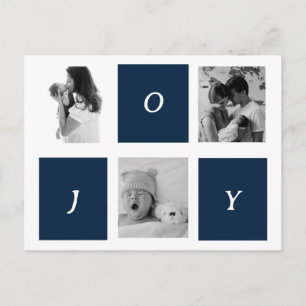 Minimal Christmas   Simple Black and White Photo  Postcard