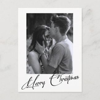 Minimal Christmas | Simple Black and White Photo Postcard