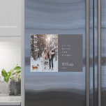 Minimal Christmas Slate Grey Photo Magnetic Card<br><div class="desc">A stylish modern holiday photo flat greeting card with a modern minimal typography quote "all is merry and bright" paired with a handwritten script font for your family name in white with a slate grey feature colour in a 'scandi' scandinavian design style. The greeting, name and year can be easily...</div>