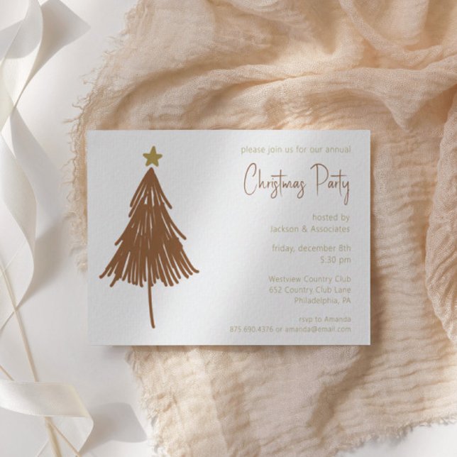 Minimal Christmas Tree Festive Holiday Party Invitation (Creator Uploaded)