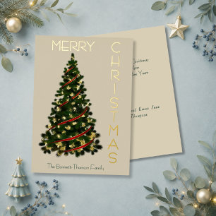 Minimal Christmas Tree Merry Christmas Cream &Gold