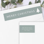 Minimal Christmas Tree | Sage Green Simple Address Wrap Around Label<br><div class="desc">Minimalist, bold and simple christmas tree silhouette design wrap around labels in a 'scandi' scandinavian design style. The modern, minimal and bold design stands out from traditional christmas designs and is the perfect choice for the festive season. Can be easily personalised with your holiday message and return address details. In...</div>