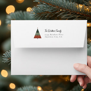 Minimal, Christmas, Tree, Script Font Envelope