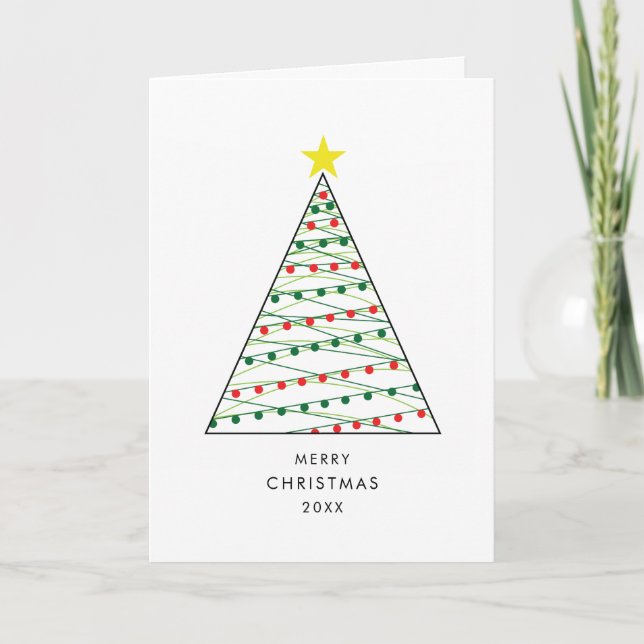 Minimal Christmas Tree Star Clean Simple Holiday (Front)