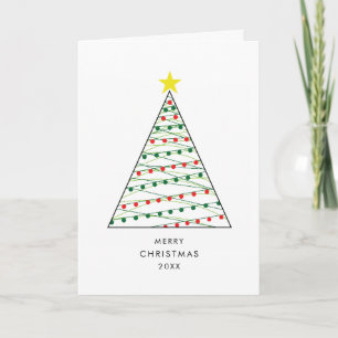 Minimal Christmas Tree Star Clean Simple Holiday Card