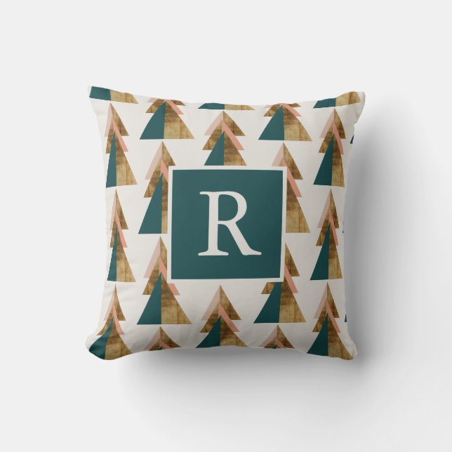 Minimal Christmas Tree Throw Pillow (Front)