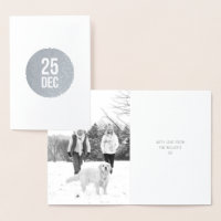 Minimal Circle Christmas Card | Silver Foil 25 Dec