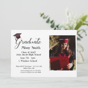 Minimal Class of 2024 Photo Invitation