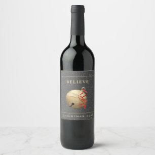 Minimal Classic BELIEVE with Jingle Bell Wine Label