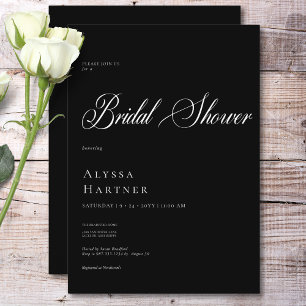 Minimal Classic Black & White Bridal Shower Invitation