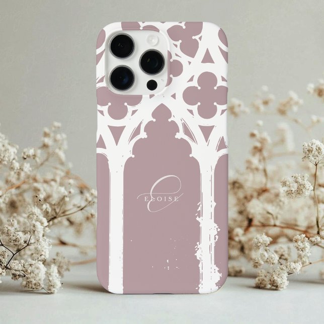 Minimal Classic Chic Gothic Arches Typography Pink Case-Mate iPhone Case (Creator Uploaded)