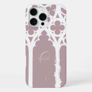 Minimal Classic Chic Gothic Arches Typography Pink iPhone 16 Pro Max Case
