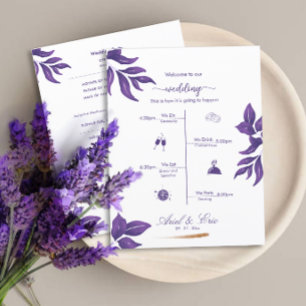 Minimal Classic Elegant Purple Wedding Program