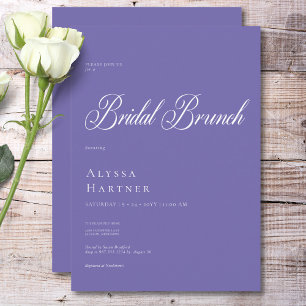 Minimal Classic Purple & White Bridal Brunch Invitation