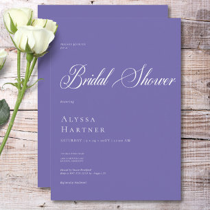Minimal Classic Purple & White Bridal Shower Invitation