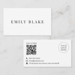 Minimal Classic Scannable QR code Business Card