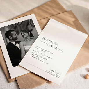 Minimal Classic Wedding Photo Invitation