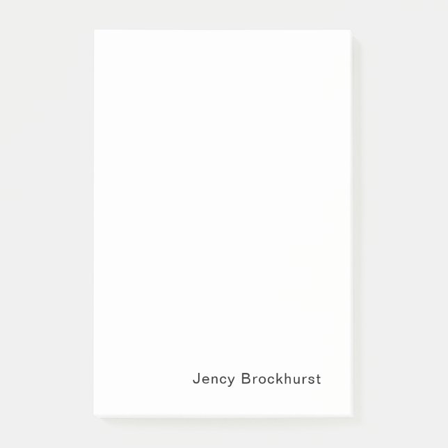 Minimal Classic White Masculine Design Post-it Notes (Front)