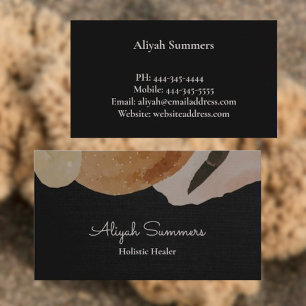 Minimal Classy Boho Linen Look Business Card
