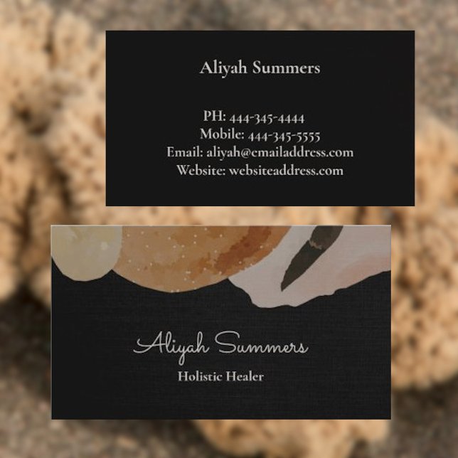 Minimal Classy Boho Linen Look Business Card (Creator Uploaded)